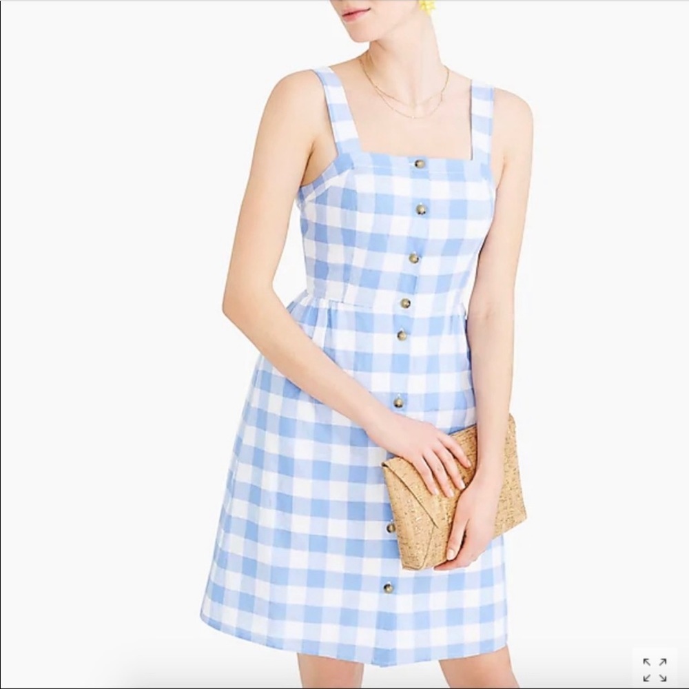 🆕 J. Crew A-line Blue & White Gingham Dress -Sz 0